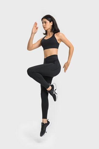 سراويل ألتيلاند النسائية ذات الخصر المتقاطع بدون درزات أمامية 7/8 مع جيوب - سراويل يوجا للجري ناعمة عالية الخصر in Kuwait