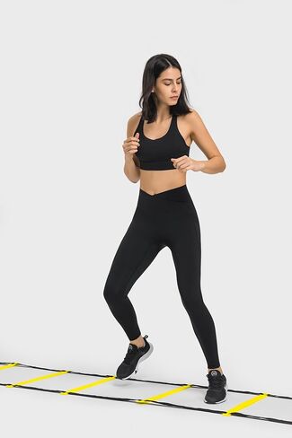 سراويل ألتيلاند النسائية ذات الخصر المتقاطع بدون درزات أمامية 7/8 مع جيوب - سراويل يوجا للجري ناعمة عالية الخصر in Kuwait