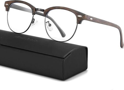 Blue Light Blocking Glasses Women, Semi-Rimless Clear Lens, Professional Computer Game Eyeglasses for men, Anti Eyestrain and Better Sleep (Golden Frame) in Saudi Arabia