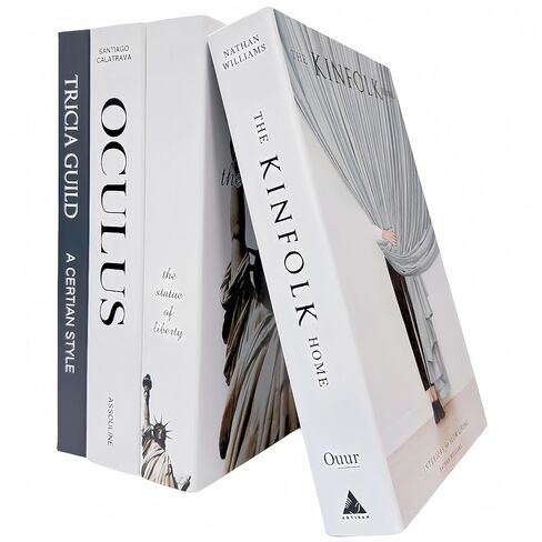 كتب زخرفية | ادياكتسيل 4 كتب ديكور لطاولة القهوة | كتب فو للديكور | كتب وهمية لرف الكتب | مجموعة كتب زخرفية عصرية ذات غلاف فني للعرض المنزلي in Kuwait