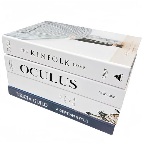 كتب زخرفية | ادياكتسيل 4 كتب ديكور لطاولة القهوة | كتب فو للديكور | كتب وهمية لرف الكتب | مجموعة كتب زخرفية عصرية ذات غلاف فني للعرض المنزلي in Kuwait