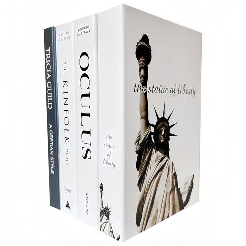 كتب زخرفية | ادياكتسيل 4 كتب ديكور لطاولة القهوة | كتب فو للديكور | كتب وهمية لرف الكتب | مجموعة كتب زخرفية عصرية ذات غلاف فني للعرض المنزلي in Kuwait