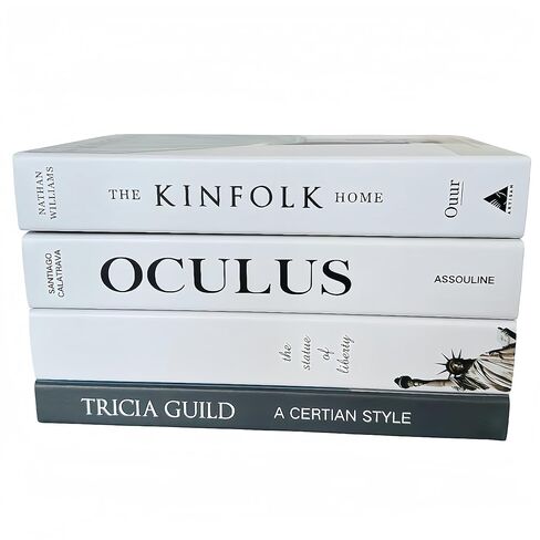 كتب زخرفية | ادياكتسيل 4 كتب ديكور لطاولة القهوة | كتب فو للديكور | كتب وهمية لرف الكتب | مجموعة كتب زخرفية عصرية ذات غلاف فني للعرض المنزلي in Kuwait