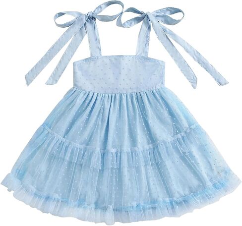 Little Girl Summer Tulle Dress Floral Embroidery Tulle Tutu Dress Spaghetti Strap Dress Princess Beach Sundress in Saudi Arabia