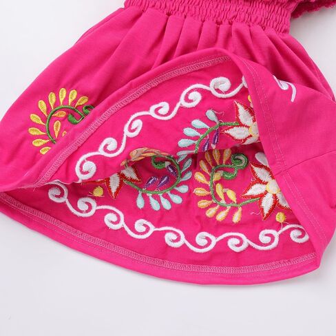 Toddler Girls Traditional Mexican Folklorico Dress Floral Embroidered Kids Cinco de Mayo Fiesta Party Dresses in Saudi Arabia