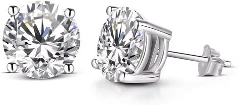 Classic Stud Earrings for Women Men 5A Cubic Zirconia Brilliant Cut 925 Sterling Silver White Gold Plated for Wedding Party Gift Jewelry 0.8ct/6.0mm in Saudi Arabia