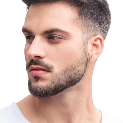 Classic Stud Earrings for Women Men 5A Cubic Zirconia Brilliant Cut 925 Sterling Silver White Gold Plated for Wedding Party Gift Jewelry 0.8ct/6.0mm in Saudi Arabia