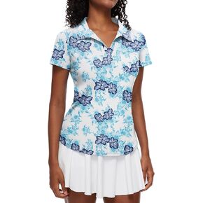 Loovoo Womens Golf Shirts Short Sleeve Collared V-Neck Casual Polos Quick Dry Workout Tennis Tops