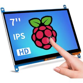 Raspberry Pi Screen 7inch Monitor IPS 1024x600 HDMI Capacative 7'' Touch Screen Monitors Compatible with 3B+/3/2 B/B+/ Banana Pi Windows10/8.1/8/7 Driver Free 5-Point Raspberry pi Display