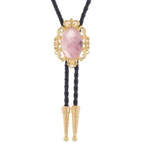 GelConnie Bolo Tie for Men Western Cowboy Crown Bolo Tie for Women Native American Bolo Tie Necktie Stone Wedding Necklace