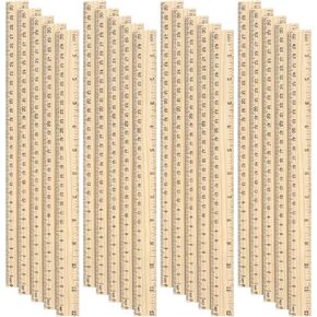120 Pack Wooden Ruler 12 Inch Wood Measuring Scale Ruler Office School Rulers Centimeter Ruler Student Ruler for Home Office, 2 Scale, 30 cm