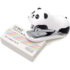 Honbay Portable Mini Cute Panda Desktop Stapler Set with 1000PCS No.10 Staples for Office School Home or Travel Use