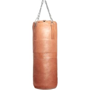 Modest Vintage Player Retro Deluxe Tan Leather Heavy Punching Bag (Un-Filled)