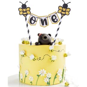 Bumble Bee One Cake Topper - Fun to Bee 1st Birthday Cake Topper, Bee Day Cake Topper For Baby'S First Birthday, Cake Smash Decorations