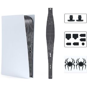 Ziysoy Dust Cover Net Compatible with PS5 Console, Fitted with Silicone Plugs and Spider Sticker, Prevent Dust and Pet Hair, Cool Game Console Accessories (Spider Web) in Saudi Arabia
