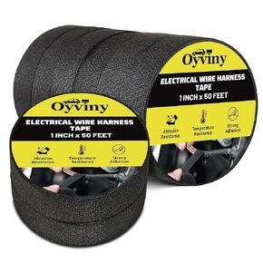 Oyviny Electrical Wire Harness Cloth Tape 1 Inch x 50 Feet 8 Rolls Self-Adhesive Wire Loom Cloth Tape for Automobile Electrical and Engine Wire Noise Dampening, Wiring Harness Tape for Audio Harness