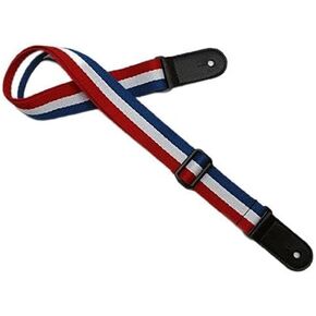 Art Attack Red White & Blue Racing Stripe Flag Electric Acoustic Bass Guitar Strap