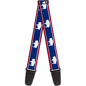 Buckle-Down Guitar Strap Wyoming Flags Bison Silhouette 2 Inches Wide