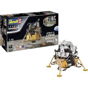 Revell RV03701 Moon Landing 1:48 - Apollo 11 Lunar Module & Eagle Plastic Model kit, Silver/White