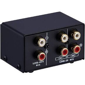 3.5mm Audio Switcher,Audio Switcher 3.5mm 2 in 1 Out/1 in 2 Out A/B Switch Stereo Audio Splitter Box with No Distortion 3.5mm Jack for Switching Between Computer Speakers and Headphones