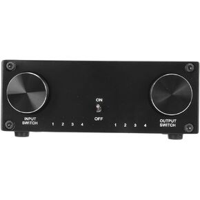 Switch, 4 in 4 Out Audio Switch, Stereo 2.0 Signal L R Audio Sound Selector Box, Dual Channel Lossless HiFi Sound Signal Source Switcher, for DVD Game Consoles (U.S.