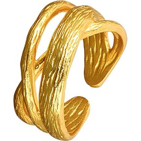 Women's Stacking Rings Adjustable Band Ring Fashion Jewelry Chunky Statement Ring for Women Girlfriend Platinum/Gold Plated Fashion Jewelry(with Box)