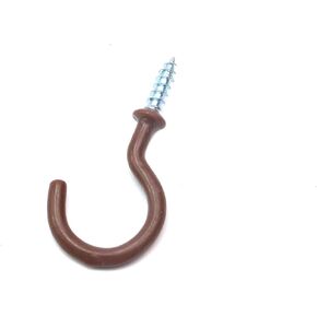 Xiaoyztan 100 Pcs Vinyl Coated Ceiling Hooks Iron Screw-in Hooks Multi-Purpose for Wall Hanging Plants Hanging Decoration or Tools Hanging (Black 1in)