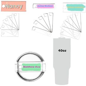 15PCS 40oz Acrylic Name ID Plate Blank for Stanley 40OZ 3 Shape ID Plate Name Plate Name Tag for Stanley Tumbler