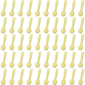 Tableware Spoon Charms Mini Metal Kitchen Cooking Charms for Pendant Earring Bracelet Necklace Keychain Jewelry Making Craft Wedding Christmas Halloween Party Favors, 50PCS
