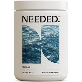 Needed. Prenatal Omega-3 - High Potency Dose of Sustainably Sourced Fish Oil, 1000mg DHA, 1000mg EPA, Encased in a Gelatin-Free, Plant-Based Softgel Shell, Daily 4 Softgel Dose, 30-Day Supply