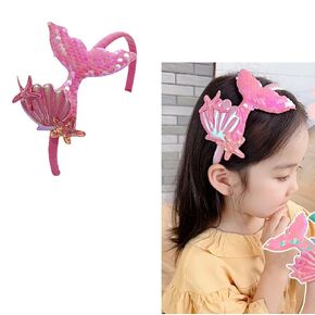 Mermaid Headpiece Pink Mermaid Headbands for Girls Mermaid Tail Head Bands Mermaid Costume Party Headbands Mermaid Accessories Hair Bands for Girls Mermaids Starfish Hairband
