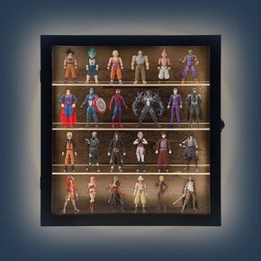 حافظة عرض شخصيات صغيرة مع ضوء LED، صندوق عرض مصغر قابل للتجميع للأشياء الصغيرة، إطار عرض لشخصيات فانكو بوب الصغيرة، منظم ألعاب صغيرة لتخزين الأشكال على الحائط الشفاف in Kuwait