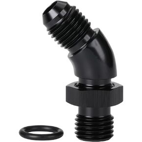 10AN Male Flare to 10AN -10 ORB O-ring Boss 90 Degree Full Flow Fitting Adapter Aluminum Black