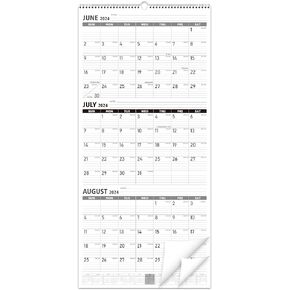 GuassLee Wall Calendar 2024-2025, 3 Month Wall Calendar 2024 Vertical, 13 Months Jun 2024 to Jul 2025, 26"x12" Large Monthly Planner Wall with Big Numbers for Home Office Planning & Scheduling