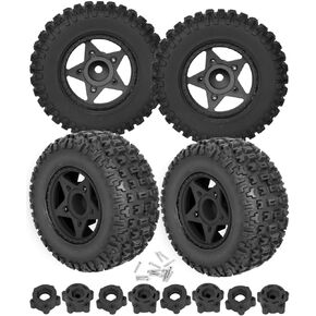 عجلات وإطارات RC مقاس 12 مم/14 مم بديلة سداسية قابلة للفصل لـ 1/10 Slash 2WD 4WD Senton Axia1 LOSI Redcat Rc4wd 1/10 إطارات شاحنة RC عالمية (4 قطع باللون الأحمر) in Kuwait