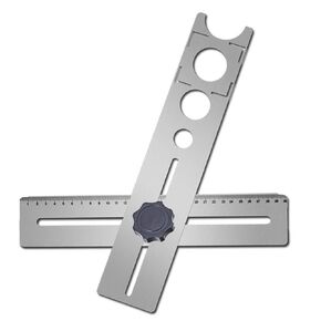 Ceramic Tile Hole Locator,Portable Stainless Steel Universal Marble Punching Tool Measuring Range 300mm,Hole Size: 25mm, 40mm, 45mm, 55mm