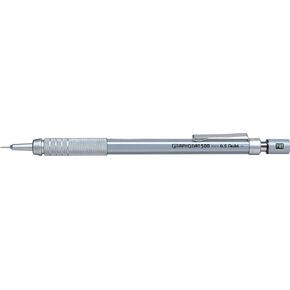 Pentel Graphgear 500 Mechanical Pencil, 0.5mm Lead, Grade HB, 1 x Graphgear Pencil, Silver, (PG515-A)
