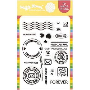 Waffle Flower Postage Collage Stamp Set