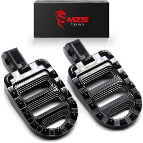 MZS Motorcycle Foot Pegs, Front Rear Footpegs MX Serrated Wide Driver Passenger Pedal Rest CNC Black Compatible with Scout 2015-2023 | Scout Bobber 2018-2023 | Scout Bobber Sixty 2015-2023
