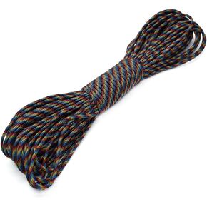 100ft Type III 7 Strand Core Paracord 550 Parachute (65# Dark Rainbow)