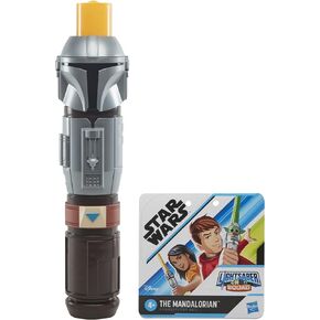 STAR WARS Lightsaber Squad The Mandalorian Extendable Orange Lightsaber Roleplay Toy for Kids Ages 4 and Up