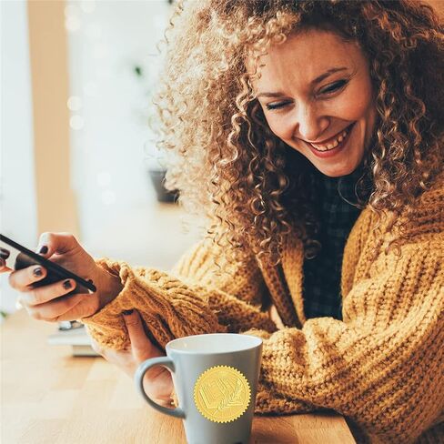 ملصقات أختام مغلف ذهبية منقوشة مقاس 5 سم من CRASPIRE، 100 قطعة من أختام الرقائق المنقوشة، ملصقات أختام من رقائق الذهب اللاصقة لدعوات الزفاف وتغليف الهدايا in Kuwait