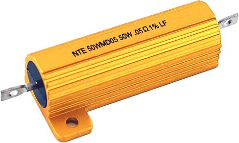NTE Electronics 25WM4D0 مقاوم لجرح سلك الطاقة من الألومنيوم، 1% تسامح، سلك لحام محوري، حامل الهيكل، 25 وات، مقاومة 4.0 أوم in Saudi Arabia