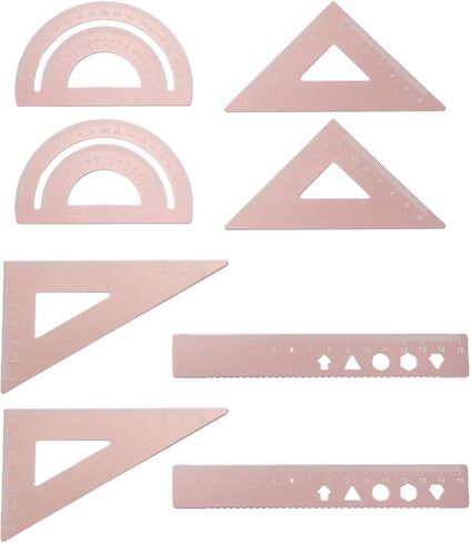 Black Triangular Scale Ruler Sets Geometry Set Aluminum Alloy Measuring Ruler Engineer Drafting Tools Drawing Triangle 2 Sets in Saudi Arabia