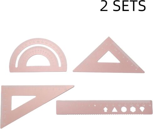 Black Triangular Scale Ruler Sets Geometry Set Aluminum Alloy Measuring Ruler Engineer Drafting Tools Drawing Triangle 2 Sets in Saudi Arabia