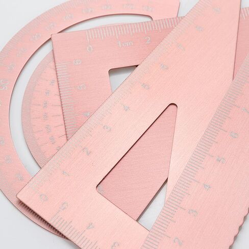 Black Triangular Scale Ruler Sets Geometry Set Aluminum Alloy Measuring Ruler Engineer Drafting Tools Drawing Triangle 2 Sets in Saudi Arabia