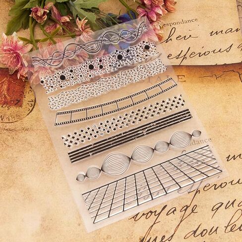 Lines Clear Stamps Background Transparent Silicone Stamp Seals for Embossing Cards Making DIY Scrapbooking Photo Journal Album Décor in Saudi Arabia