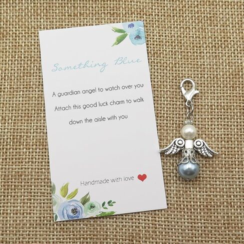 Something blue angel Wedding Bouquet Charm Wedding Gift Gift For Daughter Blue Gift for Bride in Saudi Arabia
