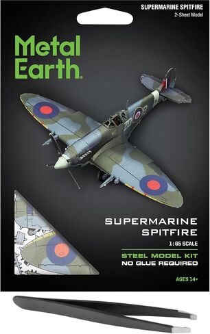 Fascinations Metal Earth Supermarine Spitfire Color 3D Metal Model Kit Bundle with Tweezers in Saudi Arabia