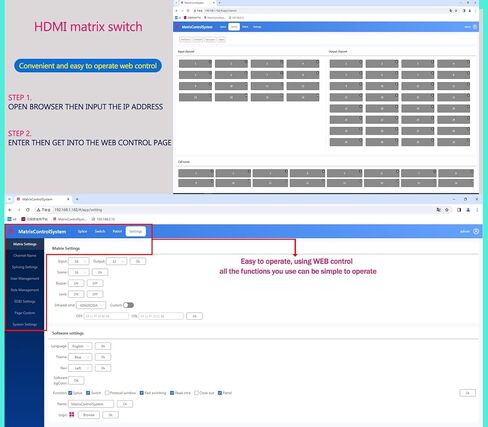 16x16 HDMI Matrix Switch 4K@30Hz ICUIXIAN Rackmount HDMI Matrix 16x16 Support RS232/WEB GUI/ HDMI1.4a /EDID/HDCP Decoding/IR/Dolby Digital/DTS-HD Main Audio Transmission HDMI Matrix Switcher in Kuwait